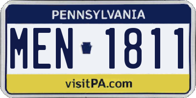 PA license plate MEN1811