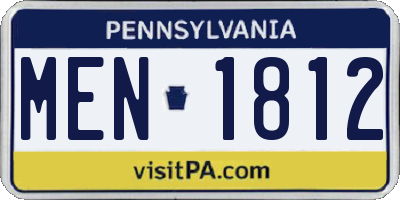 PA license plate MEN1812