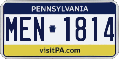 PA license plate MEN1814