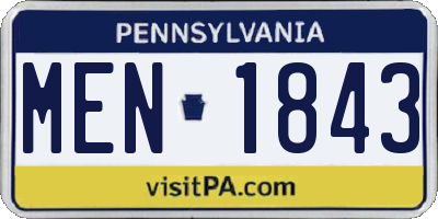 PA license plate MEN1843