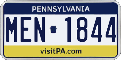 PA license plate MEN1844