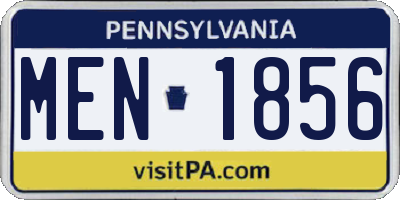 PA license plate MEN1856