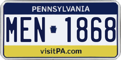 PA license plate MEN1868
