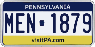 PA license plate MEN1879