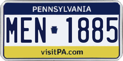 PA license plate MEN1885
