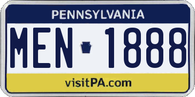PA license plate MEN1888