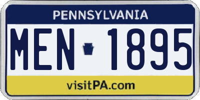 PA license plate MEN1895