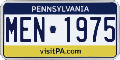 PA license plate MEN1975