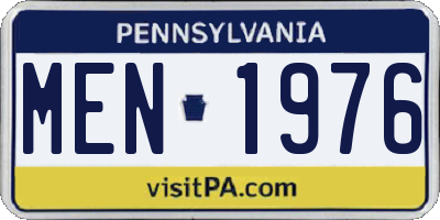 PA license plate MEN1976