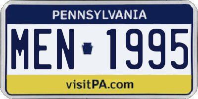 PA license plate MEN1995