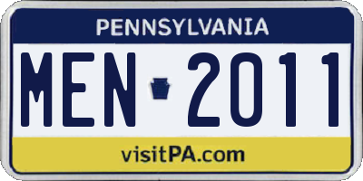 PA license plate MEN2011