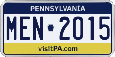 PA license plate MEN2015