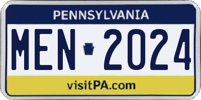 PA license plate MEN2024