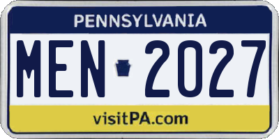 PA license plate MEN2027