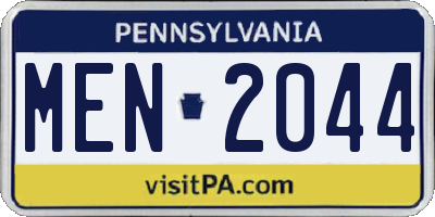 PA license plate MEN2044