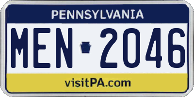 PA license plate MEN2046