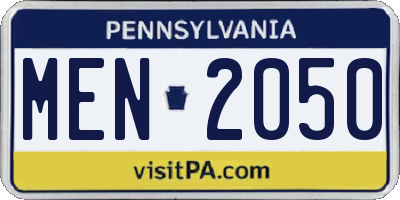 PA license plate MEN2050