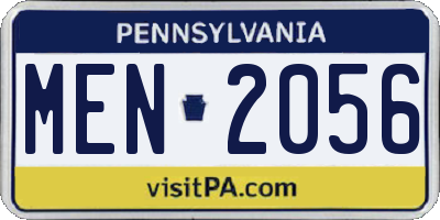PA license plate MEN2056