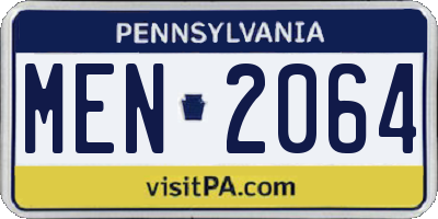 PA license plate MEN2064