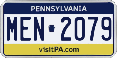 PA license plate MEN2079