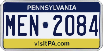 PA license plate MEN2084