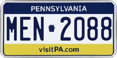 PA license plate MEN2088