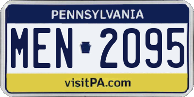 PA license plate MEN2095