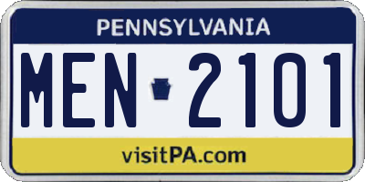 PA license plate MEN2101