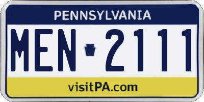 PA license plate MEN2111