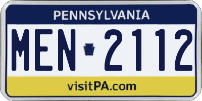 PA license plate MEN2112