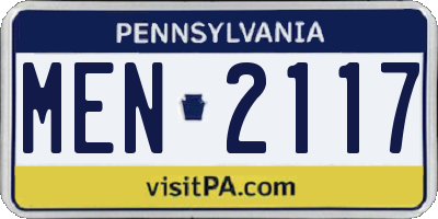 PA license plate MEN2117
