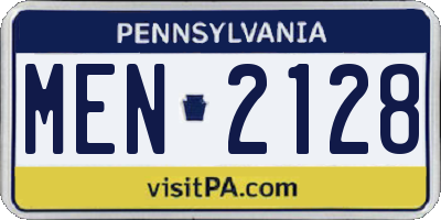 PA license plate MEN2128