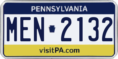 PA license plate MEN2132