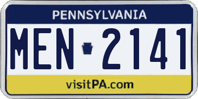 PA license plate MEN2141