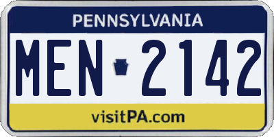 PA license plate MEN2142