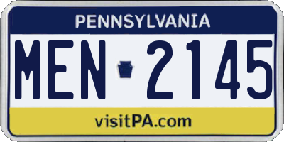 PA license plate MEN2145