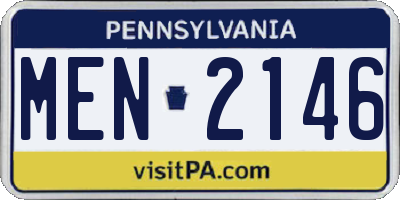 PA license plate MEN2146
