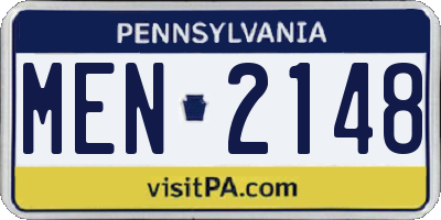PA license plate MEN2148