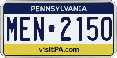 PA license plate MEN2150