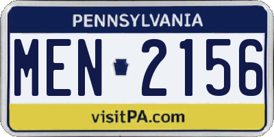 PA license plate MEN2156