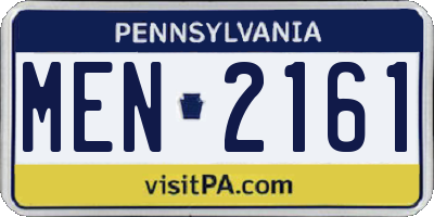 PA license plate MEN2161