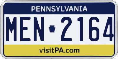 PA license plate MEN2164