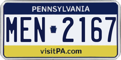 PA license plate MEN2167