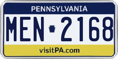 PA license plate MEN2168