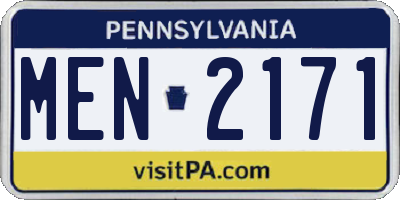 PA license plate MEN2171