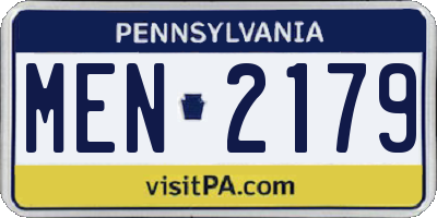 PA license plate MEN2179