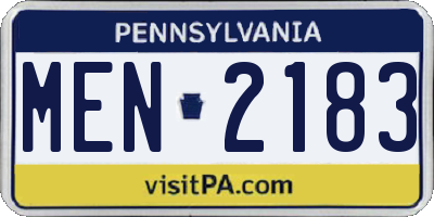 PA license plate MEN2183