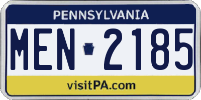 PA license plate MEN2185