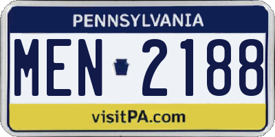 PA license plate MEN2188