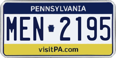 PA license plate MEN2195